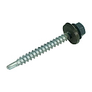 Саморез кровельный 4,8х51мм серый графит RAL7024, 15шт
