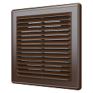 Решетка вентиляционная 150х150мм, пластик, коричневая, с сеткой (1515Р)
