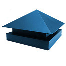 Колпак на столб со ступенчатой юбкой 390х390мм синий RAL5005