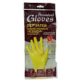 Перчатки латексные хозяйственные с хлопковым напылением, размер L