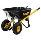 Тачка строительная усиленная (Denzel), 2 колеса, 250кг, окрашенное корыто 140л