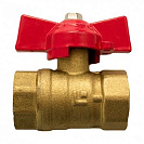 Кран шаровый 1/2" вн/вн бабочка латунь (жёлтый)