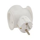 Разветвитель (тройник) универсальный (Toker) 16А 3 розетки, без заземления, белый