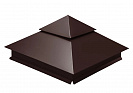 Колпак на столб двухъярусный 390х390мм шоколад RAL8017