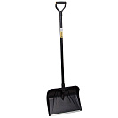 Лопата снеговая Снежная королева (Protex) 445х330мм, пластиковая с оцин. планкой, с деревянным черенком в ПВХ-пленке