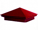 Колпак на столб с двойной юбкой 390х390мм вишневый RAL3005