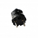 Вилка прямая (IEK) 6А без заземления, черная EVP20-06-01-K02