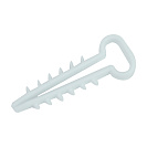 Дюбель-хомут для плоского кабеля 6-12мм, белый/черный, 100шт