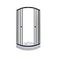 Душевой уголок Альфа-Блэк Triton 1000х1000х2020 мм, стекло прозрачное, низкий под., дверь раздвижная