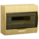 Щит распределительный навесной ЩРН-П-12 (IEK) 12 модулей, прозрачная крышка, пластик, сосна IP41