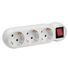Разветвитель 3 розетки (Jazzway), 16А с заземлением, с выключателем (AD-3GS)