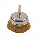 Щетка-крацовка (Т4Р) чашечная, для дрели, латунная витая проволока, 75мм (2302083)