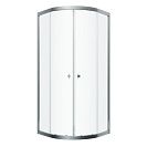 Душевое ограждение Альфа-Хром Triton 1000х1000х1850, полукруг, дверь раздвижная, прозрачное стекло