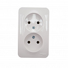 Розетка двойная накладная Blanca (Systeme Electric/Schneider Electric) 16А без заземления, с изол. пластиной, белая (BLNRA000211)