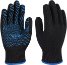 Перчатки х/б (Спец-SB) с ПВХ покрытием точка, 13 класс, черные, размер 10