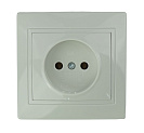 Розетка одинарная встраиваемая Кварта (IEK) 10А без заземления, белый (ERK13-K01-10-DM)