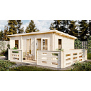 Садовый дом 21 с хозблоком (Стандарт) 6х4м, брус 44 мм