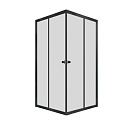 Душевое ограждение Вента-Блэк (Triton) 1000х1000х1850, квадрат, дверь раздвижная, прозрачное стекло