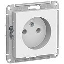 Розетка одинарная встраиваемая Atlas Design (Systeme Electric/Schneider Electric) 16А без заземления, белая (ATN000141)