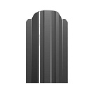 Евроштакетник односторонний Стронг h1,5м 118мм, серый графит RAL7024, закругленный срез