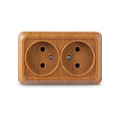 Розетка двойная накладная Олимп (UNIVersal) 16А, без заземления, бук (7946741)