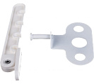 Ограничитель оконный 4-позиционный пластиковый с металлическим держателем, белый (арт.130856)