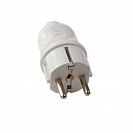 Вилка прямая (IEK) 16А с заземлением, белая