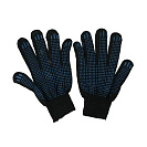 Перчатки х/б с ПВХ покрытием точка, 5 нитей, 10 класс, черные