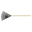 Грабли веерные пластиковые Умелец c деревянным черенком