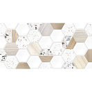 Плитка облицовочная Bilbao (Alma Ceramica) 249х500х8мм, рельеф разноцветный соты (1уп=11шт=1,37кв.м)