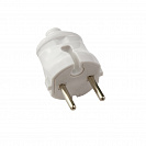 Вилка прямая (IEK) 6А без заземления, белая