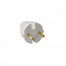 Вилка прямая 6А с кембриком, белая (В6-001)