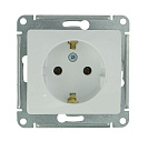 Розетка одинарная встраиваемая Glossa (Systeme Electric/Schneider Electric) 16А с заземлением, белая (GSL000143)