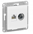 Розетка телевизионная/компьютерная встраиваемая Atlas Design (Systeme Electric/Schneider Electric) , белая, TV и RJ45 (ATN000189)