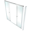 Стеклянная штора для ванны Аква 170х147,5см, 2 двери, полосы, матовая