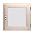 Окно деревянное 400х400х100мм одностворчатое, поворотное, 1 стекло, сосна