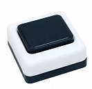 Кнопка для звонка проводного (Белтиз), черно-белая, квадратная